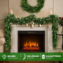 9 FT Artificial Norfolk Pine Garlands with Lights, Pre-Lit Christmas Garland, Real Touch Pine Artificial Faux Greenery Garland for Table, Mantle, Wall, Indoor, Outdoor Christmas Decorations — 2