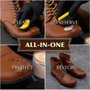 SALTY FISH Shoe Polish Cream 3.2Oz, Lanolin Shoe Polish Kit with Shoe Shine Sponge, Condition Waterproof Restore Shoe Boot | Brown — 3