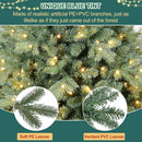 6 FT Prelit Artificial Skinny Christmas Tree,Blue Spruce Slim Pencil Xmas Tree with 1205 PE&PVC Mixed Branch Tips and 300 UL Listed Clear Lights,Hinged Pine Tree with Metal Stand for Home Office Décor — 4
