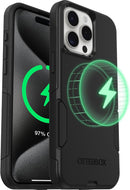 OtterBox iPhone 15 Pro Max - Commuter MagSafe Case - Slim & Tough - Pocket-Friendly - Dual Layer Drop Protection - Port Covers – Non-Retail Packaging - Black — 1