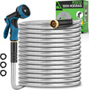 Kebose Garden Hose 100FT, Stainless Steel Hose with 10 Functional Nozzles | Silver — 1
