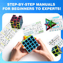 AuntyFey Speed Cube Set 5 Pack Bundle of 2x2, 3x3, 4x4, 5x5,Pyraminx — 5