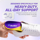 VALSOLE Heavy Duty Support Pain Relief Orthotics - 220+ lbs Plantar Fasciitis High Arch Support Insoles for Men Women, Flat Feet Orthotic Insert, Work Boot Shoe Insole, Absorb Shock with Every Step - MEN 8-8 1/2 | WOMEN 10-10 1/2--(270mm) / Yellow & Purpl — 4