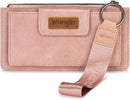 Montana West X Wrangler Brown Wristlet Wallet Minimalist Clutch Womens Wallet Rfid Card Cases & Money Organizers with Coin Purse and Smooth Zipper