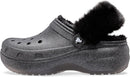 Crocs Women's Classic Lined Platform Clogs | 8 | Black Glitter — 8