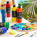 Shuttle Art Acrylic Paint, 15 Pack Acrylic Paint Large Bottle Set, 473ml/16oz Each, 14 Unique Colors and 1 More White, High Viscosity Art Paint for Artists, Beginner & Kids on Rocks Canvas WoodCeramic | 14+1 Colors | 16 Fl Oz (Pack of 15) — 8