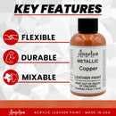 Angelus Metallic Leather Paint, 4 oz., Copper — 2
