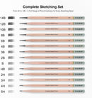 KALOUR 18-Piece Professional Sketch Pencil Set - Includes 5H to 14B Pencils, Vinyl Eraser, Kneaded Eraser,Sharpener and Paper Blending Stump - Ideal for Artists and Beginners — 3