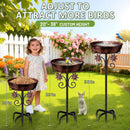 3" Deep Metal Bird Bath for Outside, Removable 12" Dia Vintage Bird Baths Bowl…