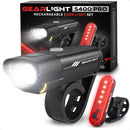 Bike Lights for Night Riding, USB Rechargeable Front and Back Lights, LED Bicycle Headlight and Tail Light Set, Water Resistant Bike Lights Rechargeable for Mountain Bikes, Kids Bike Light, MTB Light | Front & Back | Black & Red — 1