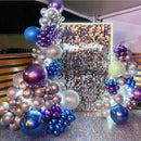 Outer Space Balloons,12 Inch Metallic Black Purple Blue and Silver Confetti Galaxy Balloons,for Kids Birthday Outer Space Theme Party Decorations (Pack of 3) | 30PC (Pack of 3) | Blue Purple — 5