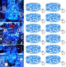 12 Pack Fairy Lights Battery Operated - 7ft 20 Led Twinkle Lights 3 Modes, Bulk Mini String Lights Waterproof for Mason Jars Vases DIY Party Wedding Decoration Christmas -Blue — 1