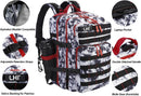 LHI Military Tactical Backpack for Men and Women 45L Army 3 Days Assault Pack Bag Large Rucksack with Molle System Black and White with Red — 5