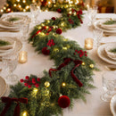 9FT Christmas Garland with Lights Ornaments Realistic Preit Cedar Garland — 5