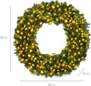 Best Choice Products 36in Large Artificial Pre-Lit Fir Christmas Wreath Holiday Accent Decoration w/ 150 LED Lights, 300 PVC Tips — 2