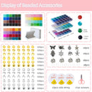 REVKI 72 Colors 6mm Glass Beads for Jewelry Making,3000PCS+ Round Crystal Glass Beads Bracelet Making Kit with… — 3