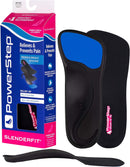 Powerstep SlenderFit Insoles - 3/4 Length, Neutral Arch Support Insoles for Women's Fashion Shoes, Heels and Boots, Low Profile Design, Odor Control, Ball of Foot Cushioning (Black & Khaki) — 1