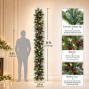 9ft Pre-Lit Artificial Christmas Garland with Lights & Pine Cones — 3