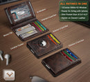 BULLIANT Magnetic Slim Leather Pocket Wallet Money Clip For Men 12Cards - Alaska Leather - Forest Brown — 2