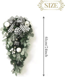 Valery Madelyn 24'' Christmas Teardrop Swag Outdoor Decoration Black White — 6