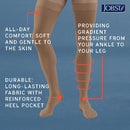 JOBST Relief Waist High Graduated Compression Stockings, 20-30 mmHg - Comfortable Unisex Design - Closed Toe, Beige, Large Petite — 6