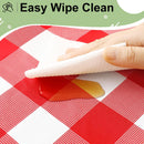 misaya 4 Packs Buffalo Disposable Table Cloth, 54 x 108 Inch Waterproof Plastic Tablecloth, Rectangle Red and White Checkered Table Covers for Picnic, Birthday, Party, Back to School | 54" x 108" - 4 Pack — 5
