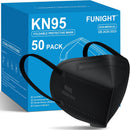 Funight KN95 Face Masks 50 Pack 5-Ply Breathable Filter Disposable Face Masks Black — 1