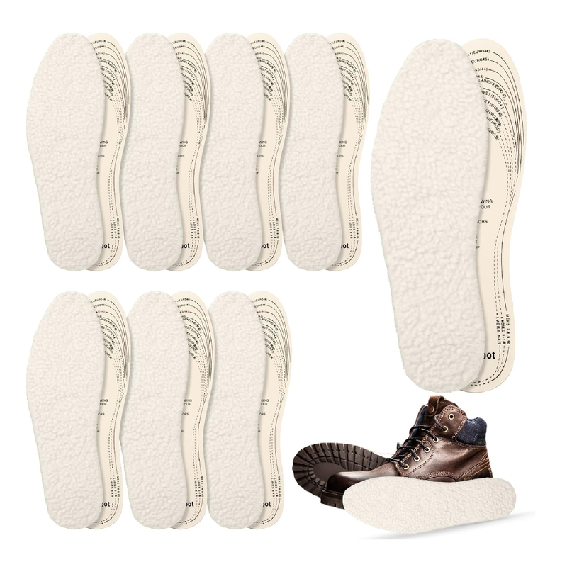 8 Pairs Shoe Inserts for Women Cut to Fit Shoe Insoles Warm Sheepskin Shoe Soles Cut to Size Fluffy Boot Insole