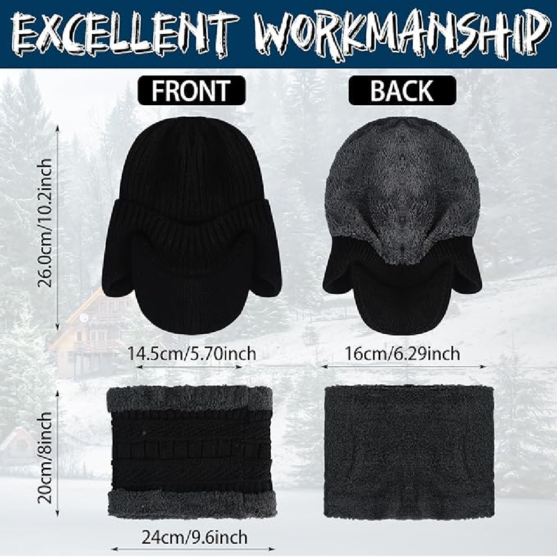 8 Pieces Winter Hat Beanie Scarf Gloves and Sock Set Newsboy Hat with