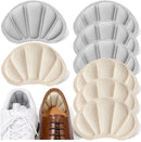 Shoe Heel Inserts, 8 Pcs Mesh Self-Adhesive Heel Cushion Pads for Back of Heel, Heel Cushion Inserts Prevent Shoes Too Big for Women Men, White Gray - White+gray 8pcs — 1