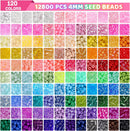 120 Colors 4mm Seed Beads Bracelet Making Kit,13000pcs 5 Types Small Beads — 6