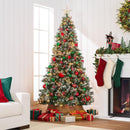 Best Choice Products 6ft Christmas Tree Pre-Lit w/Viral Twinkling Lights, Pre-Decorated Artificial Frosted Pine Holiday Decoration w/ 250 Lights, 818 Frosted Tips, Pine Cones, Berries, Metal Base — 2