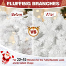 Yardenaler 7.5FT Artificial Christmas Tree with 350 LED Lights, 900 Branches Pre-Lit Pencil Christmas Tree, Slim Xmas Tree with Base for Indoor, Cool White Lights Festival Decoration for Party, White — 4