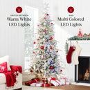 Best Choice Products Lighted Aspen Christmas Tree, 6ft Flocked Artifical Noble Fir, Pre-Lit White & Multicolored LED Lights Premium Holiday Décor - Green — 4