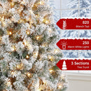 Yaheetech 6ft Pre-Lit Snow Flocked Artificial Christmas Tree, 250 Lights — 7