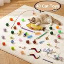 Cat Tunnel Bed with 40 Pcs Interactive Cat Toys, White — 4