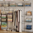 X-cosrack 5 Tier Closet Hanging Organizer, Clothes Hanging Shelves with 4 Hanging Hooks 5 S Hooks, Wire Storage Basket Bins, for Clothing Sweaters Shoes Handbags Clutches Accessories Patent Design — 4