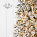 Best Choice Products 6ft Flocked Pencil Christmas Tree w/Twinkling LEDs, Pre-Lit Slim Artificial Holiday Decoration, Lighted Skinny w/Base, 250 Lights, 502 Tips, Warm White Lights — 6