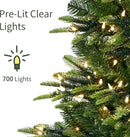 Puleo International 7.5ft Pre-Lit Aspen Fir Artificial Christmas Tree — 4