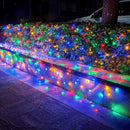 Dirnun Led Christmas Net Lights Outdoor Christmas Lights Multicolor 160LED 5ftx7ft, Waterproof Outdoor Indoor Fairy Mesh Net Light for Xmas Party, Yard, Patio, Trees, Shrubs, Bushes Decorations — 7