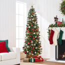 Best Choice Products 6ft Artificial Pencil Christmas Tree with LED Twinkling Lights, Pre-Lit Spruce Realistic Holiday Xmas Décor, 250 Lights, 618 Tips — 2
