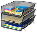Simple Houseware Stackable Letter Tray Organizer, 3-Pack, Black — 1