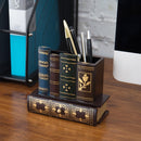 MyGift Decorative Desk Organizer Pen and Pencil Holder with Storage Drawer — 2