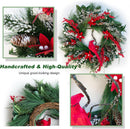 Christmas Wreath with Lights, Soomeir 24 Inch Lighted Christmas Wreaths for Front Door with Pine Needles and Berries, Large Prelit Wreath for Holiday Winter Window Outdoor Indoor Xmas — 3