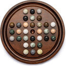 Deluxe Solitaire Game Set: 12.6'' Solid Wooden Board, 32 Natural Marble Balls, Single-Player Strategy and Smart Games — 1