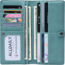 Alldaily Ultra Slim Thin Women Wallet RFID Blocking Credit Card Holder Bifold Long Ladies Billfold (Purist Blue) — 6