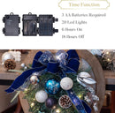 Valery Madelyn Pre-Lit Christmas Teardrop Swag for Decorating Outdoor, 24 Inch Silver Blue Mailbox Swag Decoration with 20 LED Lights, Ball Ornaments for Front Door Stairway Window Shelf Xmas Decor — 4