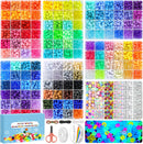 Redtwo 7 Boxes 5000 Pcs Pony Beads Kit, 144 Colors 6x9mm Kandi Beads for Friendship Jewelry Bracelet Making Kit,… — 1