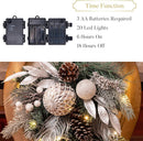 Valery Madelyn Pre-Lit Christmas Teardrop Swag for Decorating Outdoor, 24 Inch Sliver White Mailbox Swag Decoration with 20 LED Lights, Ball Ornaments for Front Door Stairway Window Shelf Xmas Decor — 4