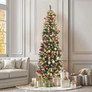 YITAHOME 7.5FT Prelit Green Pencil Christmas Tree w/Remote & Pinecone Decor — 8